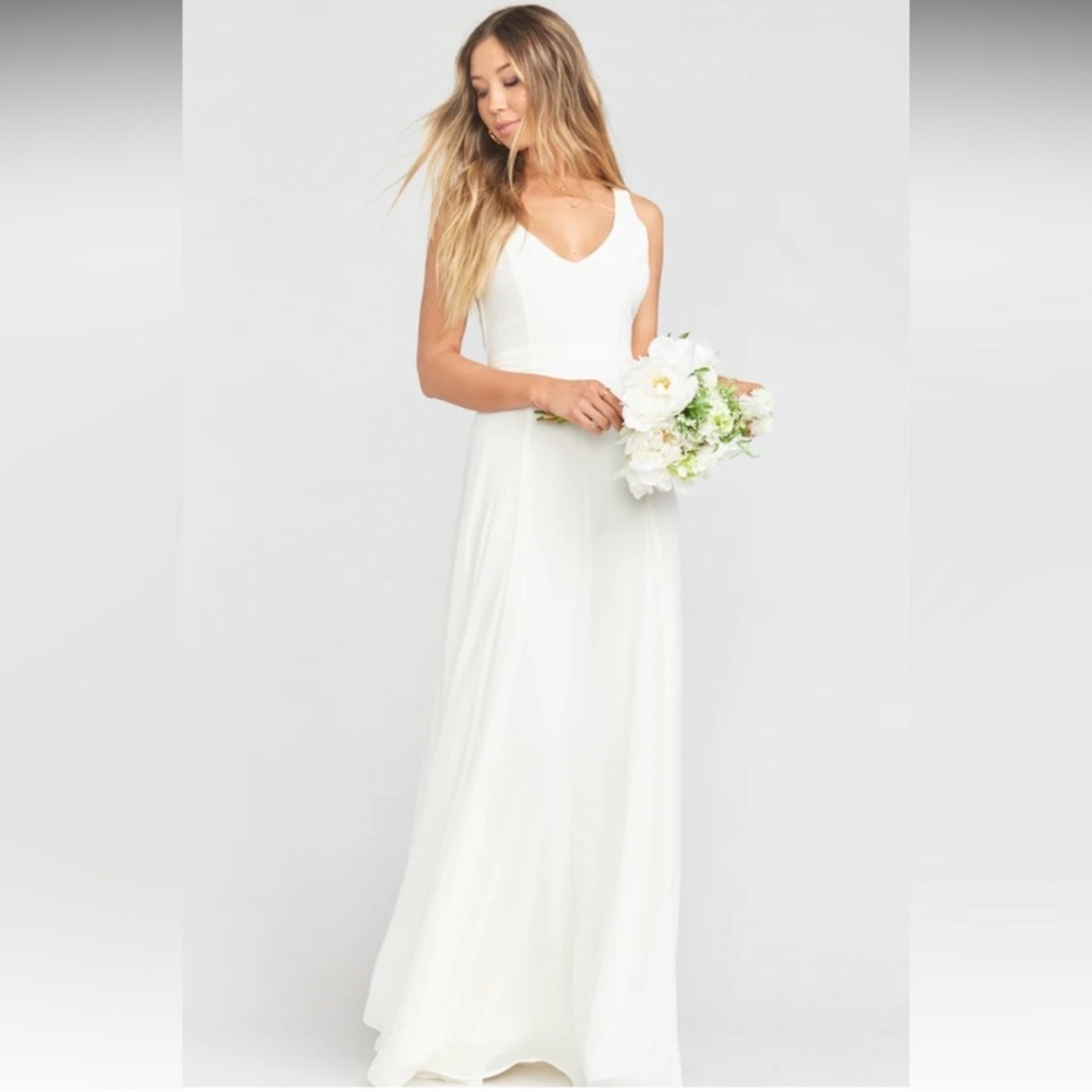 Show Me Your Mumu Jenn Maxi Dress V-Neck White Bridal New With Tags Size XS